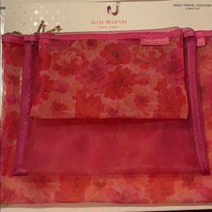 Isaac Mizrahi Mesh Travel Pouch (Pink/Floral)